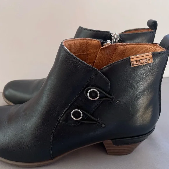 Pikolinos Womens Rotterdam Ankle Boots 902-8947 Black Leather Size 39 Eur/US 8.5 - Picture 10 of 11